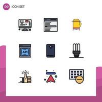 9 Creative Icons Modern Signs and Symbols of phone application programmer interface user api concept cold Editable Vector Design Elements