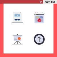 Stock Vector Icon Pack of 4 Line Signs and Symbols for agreement presentation contract code board Editable Vector Design Elements