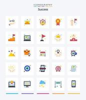 Creative Sucess 25 Flat icon pack  Such As business. settings. accept. reward. shield vector