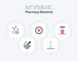 Pharmacy Elements Flat Icon Pack 5 Icon Design. lab. medical. medical. tube. board vector