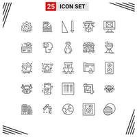 25 Thematic Vector Lines and Editable Symbols of compose printing modern factory sort Editable Vector Design Elements