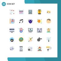 Universal Icon Symbols Group of 25 Modern Flat Colors of tech repair movi box taxi Editable Vector Design Elements