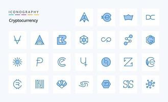 25 Cryptocurrency Blue icon pack vector