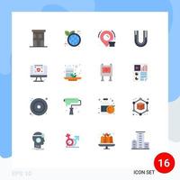 16 Universal Flat Colors Set for Web and Mobile Applications screen computer birthday plumbing pipes Editable Pack of Creative Vector Design Elements