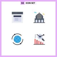 Group of 4 Modern Flat Icons Set for communication pray user masjid marketing Editable Vector Design Elements