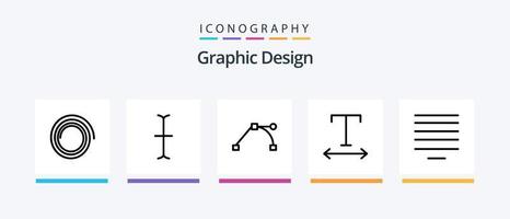 paquete de iconos de la línea de diseño 5 que incluye . sangrar. centro. diseño de iconos creativos vector