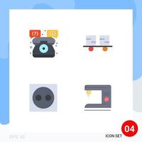 4 paquete de iconos planos de interfaz de usuario de signos y símbolos modernos de dispositivos de ayuda carretilla elevadora electrónica elementos de diseño vectorial editables vector