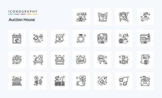 25 Auction Line icon pack vector