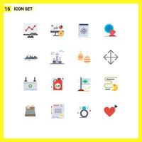 Modern Set of 16 Flat Colors Pictograph of event cup api break science Editable Pack of Creative Vector Design Elements