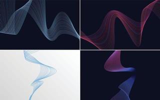 Collection of geometric minimal lines pattern set vector