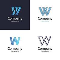 Letter W Big Logo Pack Design Creative Modern logos design for your business vector