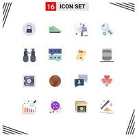 Set of 16 Modern UI Icons Symbols Signs for find service letter maintenance app Editable Pack of Creative Vector Design Elements