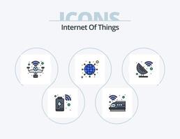 Internet Of Things Line Filled Icon Pack 5 Icon Design. smart. store. transport. shop. smart vector