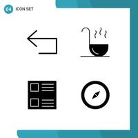 Pictogram Set of Simple Solid Glyphs of arrow list reply spoon map Editable Vector Design Elements