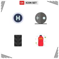 Modern Set of 4 Flat Icons and symbols such as medical wheel costume puncture drink Editable Vector Design Elements