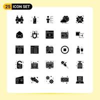 paquete de iconos de vector de stock de 25 signos y símbolos de línea para corazones innovación idea de empleado lluvia de ideas elementos de diseño de vector editables