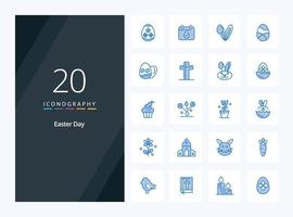 20 Easter Blue Color icon for presentation vector