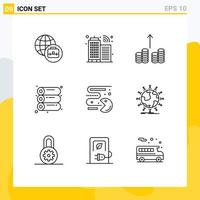 9 Creative Icons Modern Signs and Symbols of globe student offset global pacman Editable Vector Design Elements