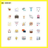 Pack of 25 Modern Flat Colors Signs and Symbols for Web Print Media such as communication queen helicopter gender air Editable Vector Design Elements