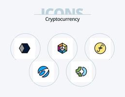 Paquete de iconos llenos de línea de criptomonedas 5 diseño de iconos. cripto asch cripto cripto vector