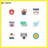 paquete de iconos vectoriales de stock de 9 signos y símbolos de línea para desarrollo de conversación código de comunicación elementos de diseño vectorial editables por el usuario vector