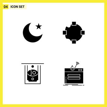 User Interface Pack of Basic Solid Glyphs of moon fraud path atm login Editable Vector Design Elements