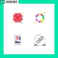 Set of 4 Modern UI Icons Symbols Signs for hearts oneducation date costume hyperlink Editable Vector Design Elements