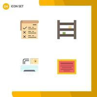 Pack of 4 creative Flat Icons of checklist air qa furniture ac Editable Vector Design Elements