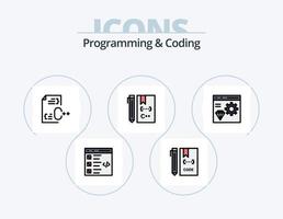 Programming And Coding Line Filled Icon Pack 5 Icon Design. develop. app. panel. development. css vector