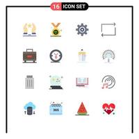 16 Thematic Vector Flat Colors and Editable Symbols of coin suitcase gear holiday play Editable Pack of Creative Vector Design Elements