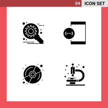 paquete de líneas vectoriales editables de glifos sólidos simples de configuración de disco personalizada desarrollar elementos de diseño vectorial editables multimedia vector