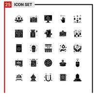 paquete de iconos vectoriales de stock de 25 signos y símbolos de línea para gestos controlador de instalación gráfica manual elementos de diseño vectorial editables vector