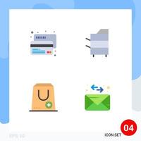 User Interface Pack of 4 Basic Flat Icons of credit add payment electronics commerce Editable Vector Design Elements