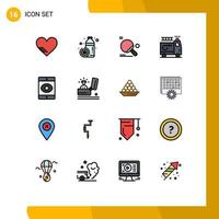 16 iconos creativos signos y símbolos modernos de accidente clipart bombero naranja ping pong elementos de diseño de vectores creativos editables