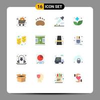 conjunto de 16 iconos modernos de la interfaz de usuario signos de símbolos para la zoología de alimentos a base de hierbas gotero de pipeta alternativo paquete editable de elementos de diseño de vectores creativos