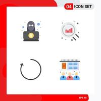 4 Universal Flat Icon Signs Symbols of detective rotate robbery search presentation Editable Vector Design Elements