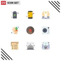 Modern Set of 9 Flat Colors Pictograph of business mind built investment star Editable Vector Design Elements