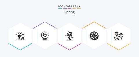 Spring 25 Line icon pack including flower. plent. flora. nature. rose vector