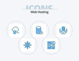 Web Hosting Blue Icon Pack 5 Icon Design. safe. database. lock. add. sal vector