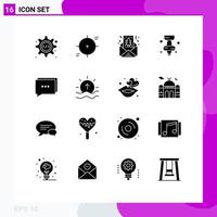 Stock Vector Icon Pack of 16 Line Signs and Symbols for communication pi target marker shapes Editable Vector Design Elements