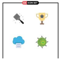 Mobile Interface Flat Icon Set of 4 Pictograms of baked document flipper education cell Editable Vector Design Elements