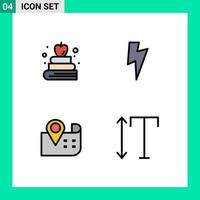 4 Creative Icons Modern Signs and Symbols of apple font twitter map vertical Editable Vector Design Elements