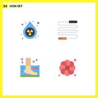 User Interface Pack of 4 Basic Flat Icons of clean relaxation pollution rope therapy Editable Vector Design Elements