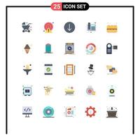 Set of 25 Modern UI Icons Symbols Signs for food pie arrow device phone Editable Vector Design Elements