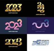 Big Set of 2023 Happy New Year logo text design 2023 number design template vector