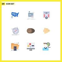 Set of 9 Modern UI Icons Symbols Signs for coconut link body connection chain Editable Vector Design Elements