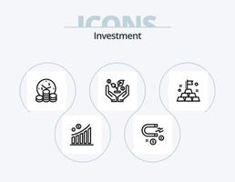 paquete de iconos de línea de inversión 5 diseño de iconos. . dinero. ojo de dinero grafico. Retorno de la inversión vector