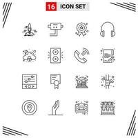 16 Creative Icons Modern Signs and Symbols of cloud music holiday headset audio Editable Vector Design Elements