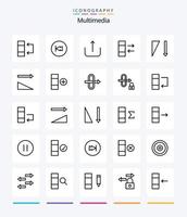 Creative Multimedia 25 OutLine icon pack  Such As cell. sort. multimedia. descending. data vector