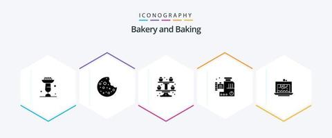 Baking 25 Glyph icon pack including brownie. meat mixer. baking. meat grinder. food mincer vector